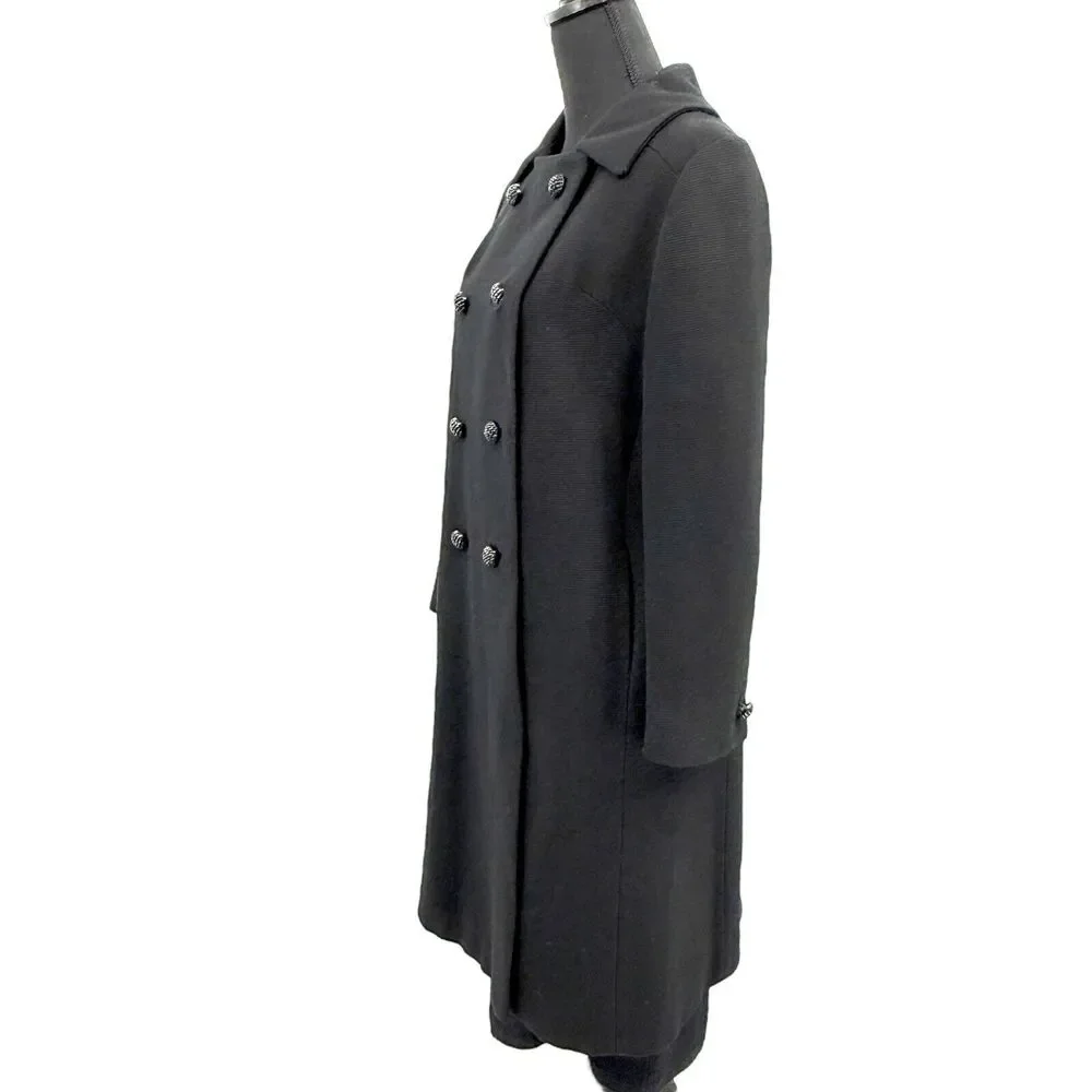 Vintage Prago Guyes Black Double Breasted Wool Lined Coat 60s‎ 70s